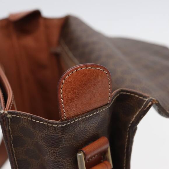 CELINE Macadam Canvas Shoulder Bag Pvc Leather Brown - Picture 16 of 16